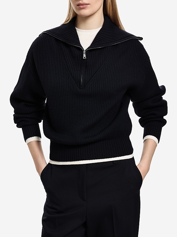 Свитер жен Officine Generale W25WKNT312 DARK NAVY - 2