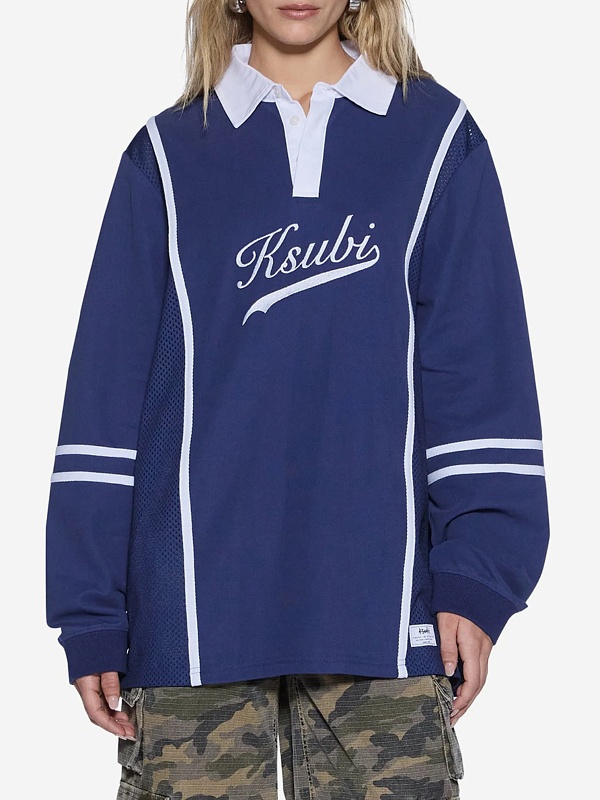 Поло с длинным рукавом жен Ksubi WPS26FT008 navy - 1