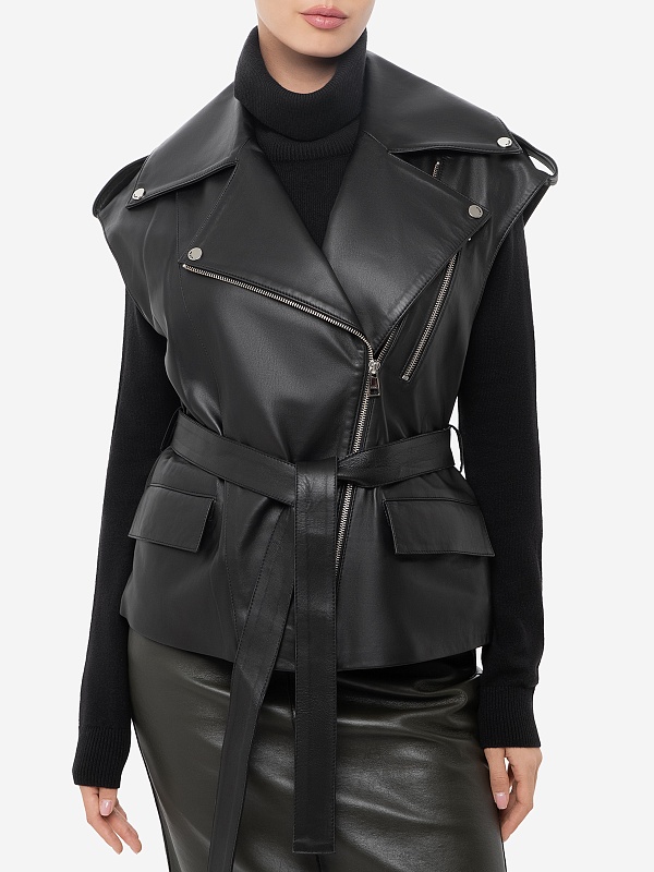 Куртка кожаная жен Burka an-2430 Черный - 4