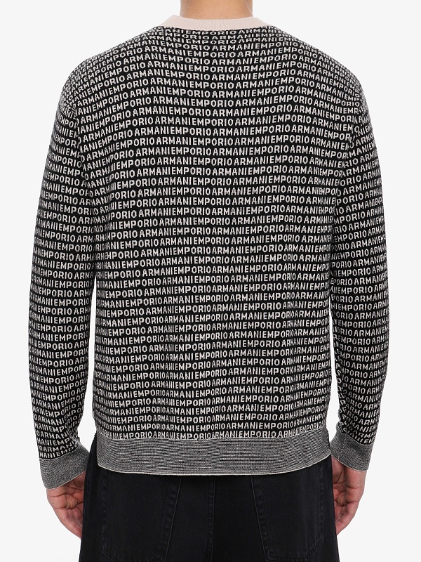 Свитер муж Emporio Armani EM002630 AF14199 FC104 BLACK TYPOGRAPHY - 2
