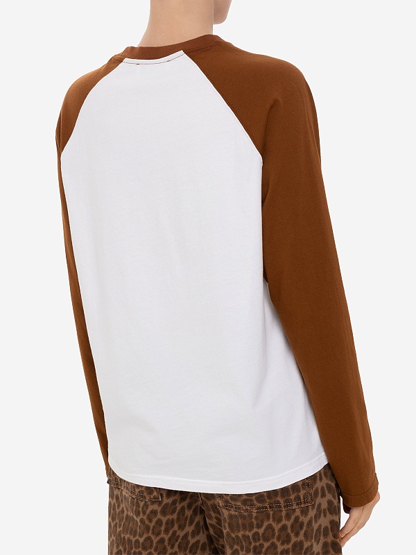 Футболка с длинным рукавом муж Carne Bollente SS25BLT0101 White / Brown - 6