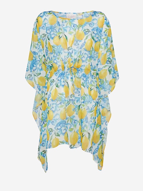 Туника жен MC2 Saint Barth IRI0001 06562H GEORGETTE BAROQUE LEMON 01 - 0