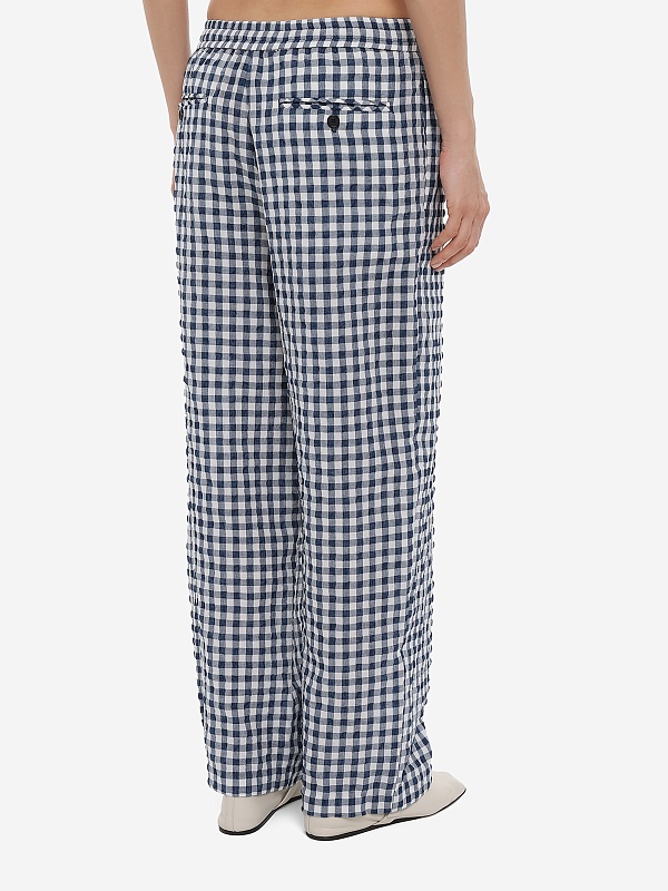 Брюки жен DUNST UDPA6B121N2 NAVY CHECK - 2
