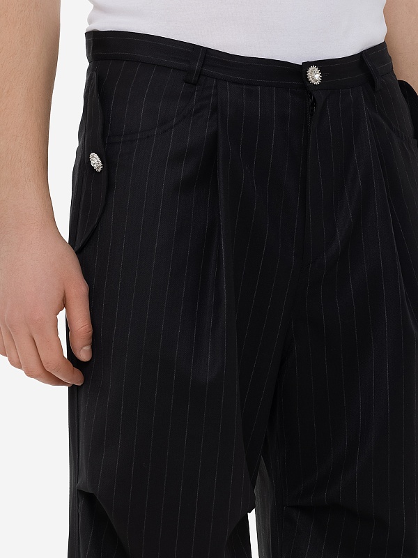 Брюки муж Bluemarble PA59 WO22B24 GRE Black/Grey pinstripes - 5