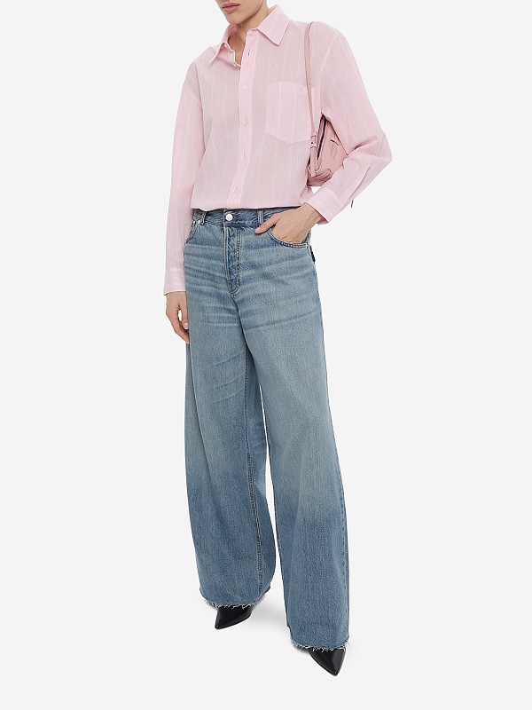 Рубашка жен DUNST UDSH6A104P1 SOFT PINK STRIPE - 1