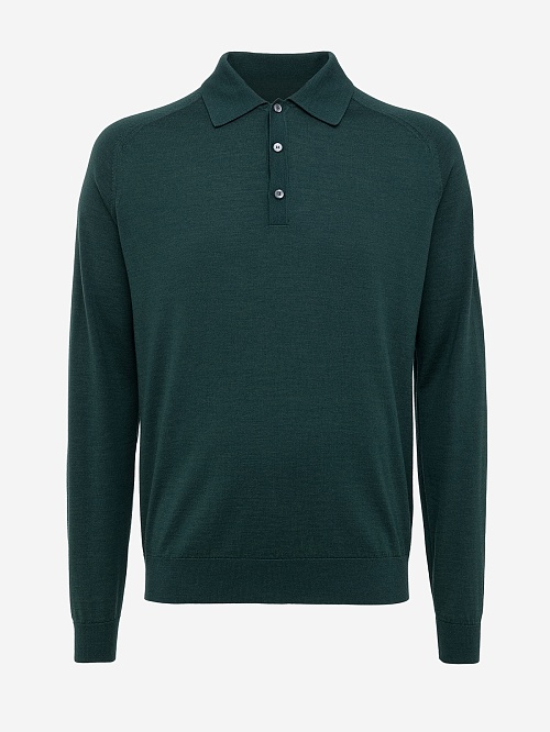 Поло с длинным рукавом муж Piacenza Cashmere 10642 18g 93139 GREEN - 0