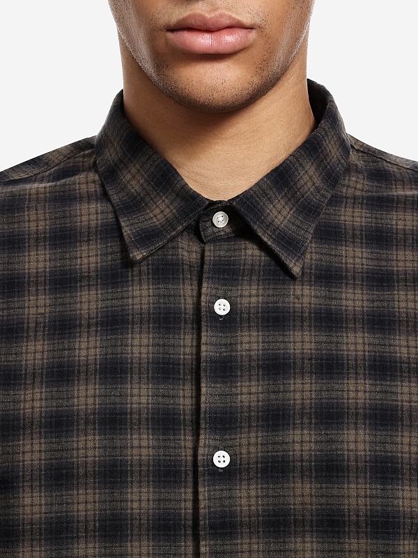 Рубашка муж Officine Generale W25MSHI007 BLACK/OLIVE - 4