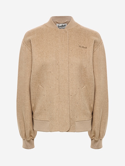 Бомбер жен MC2 Saint Barth ARD0001 00005I HERRINGBONE 11 STRASS - 0