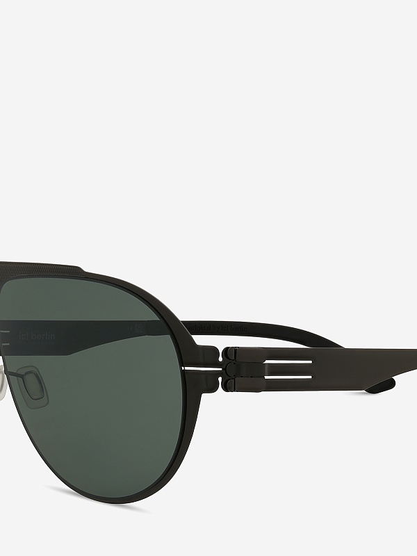 Солнцезащитные очки Ic Berlin IB Carson Gun Metal Black Green Polarized Donnerstag 64 11 150 - 4