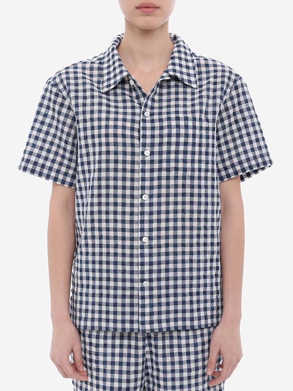Рубашка жен DUNST UDSH6B133N2 NAVY CHECK - 3