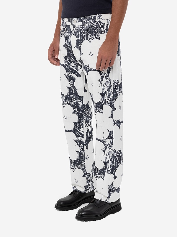 Джинсы муж Etudes Studio SIDE DENIM FLOWERS Print - 3