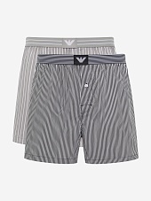 Набор (трусы 2 пары) муж Emporio Armani EM000403 AF18884 MC497 S.STR.BLACK/B.STR.STEEL