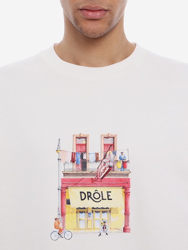 Толстовка муж Drôle de Monsieur K-SW201-CO127-OW OFF WHITE - 5