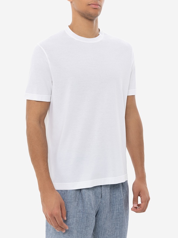 Футболка муж Filippo De Laurentiis TSMC JCREPE U001 optical white - 1