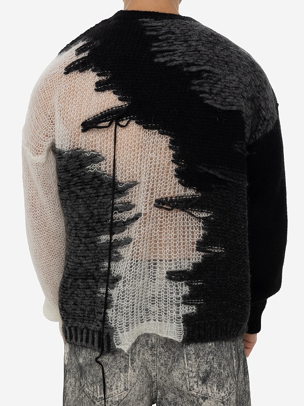 Свитер муж Isabel Benenato UK921 0102 BLACK/WHITE - 4