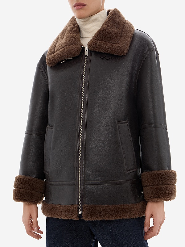 Дубленка жен LVIR LV23F-JK16 DARK BROWN - 3