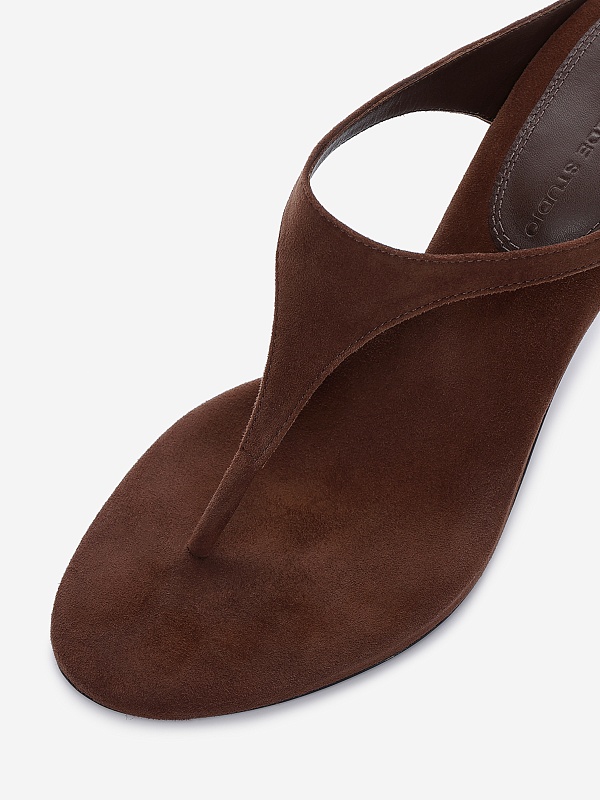 Мюли (каблук) жен Black Suede Studio LAUREL 65 | 65mm brownie - 4
