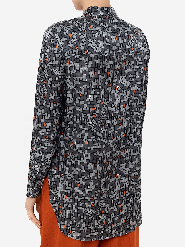 Блуза жен Officine Generale S24WSHI023 MDGREY/DKGREY/ORANGE - 4