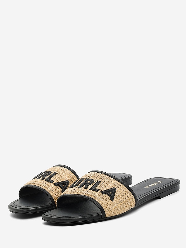 Мюли жен Furla YL55BREBX4561NN0004401 NATURALE+NERO - 2