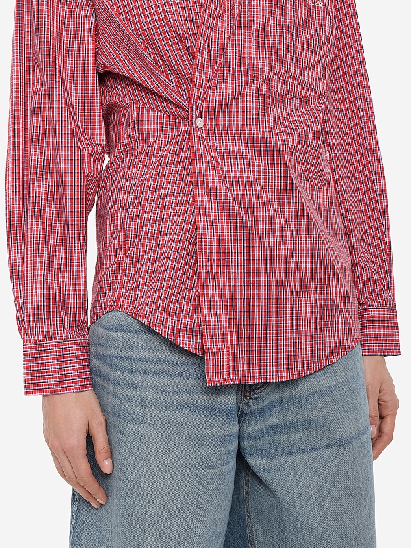 Рубашка жен DUNST UDSH6A115R2 RED CHECK - 5