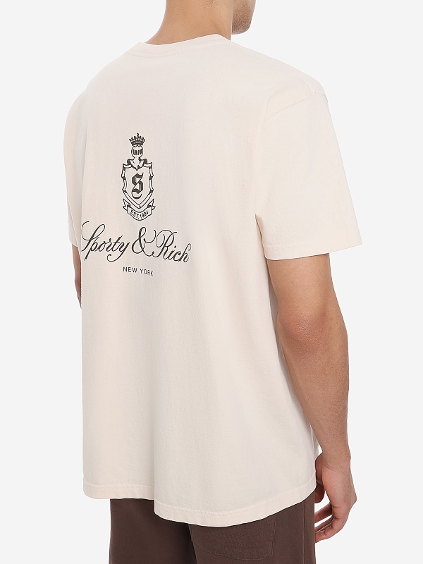 Футболка унисекс Sporty & Rich TO04365232WH37 Ecru - 4
