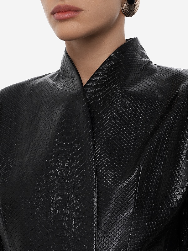 Куртка кожаная жен THE ANDAMANE T203063A TNP272 BLACK - 5