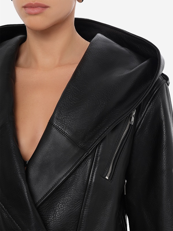Куртка кожаная жен MANOKHI A0070006 BLACK - 5