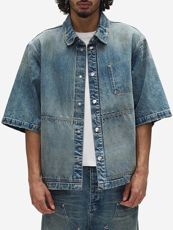 Рубашка муж PURPLE M0024-WOSB226 LT INDIGO - 1