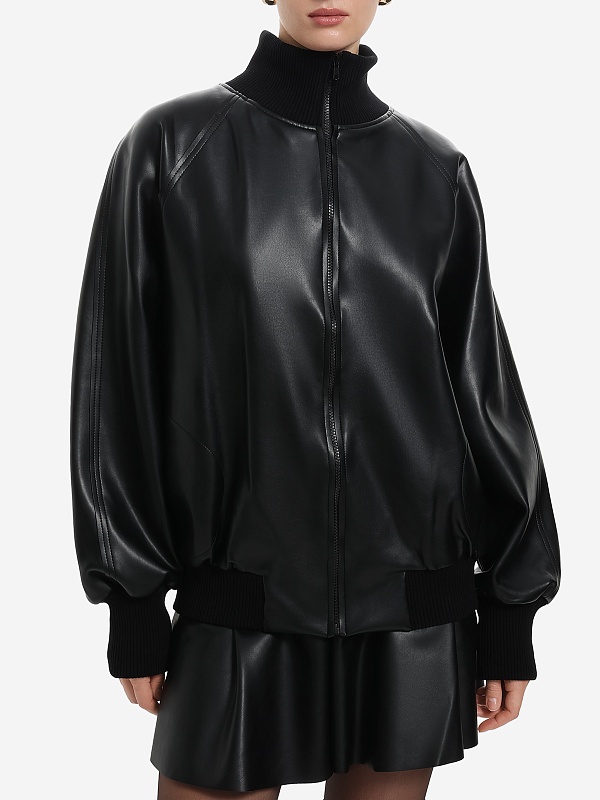 Куртка кожаная жен Norma Kamali ST3254LVR29001 BLACK - 2