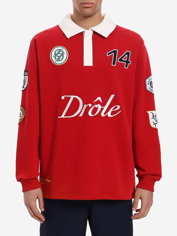 Поло с длинным рукавом муж Drôle de Monsieur I-PL158-CO127-RD RED - 2