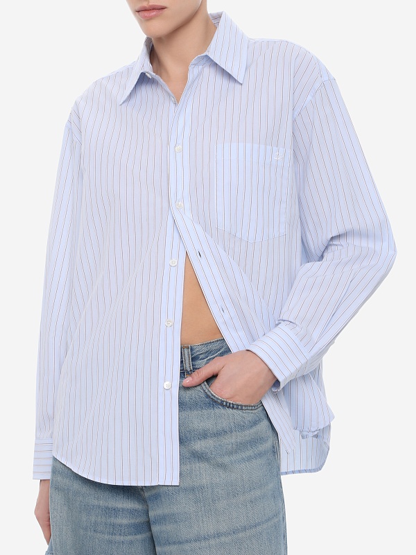 Рубашка жен DUNST UDSH6A104B2 SKY BLUE STRIPE - 3