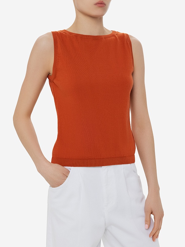 Топ жен Officine Generale S24WKNT305 ORANGE - 3