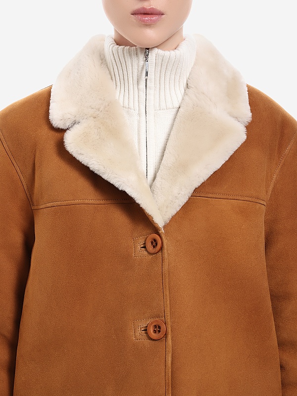 Дубленка жен Burka AN-2401F-80BU Светло-коричневый - 3