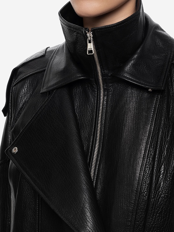 Куртка кожаная жен Burka an-2428 Черный - 4