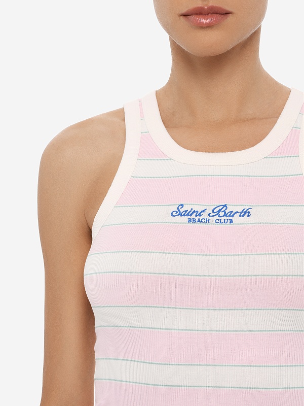Топ жен MC2 Saint Barth AAD001 01906L RIB STB BEACH STRIPES 2053 EMB - 5