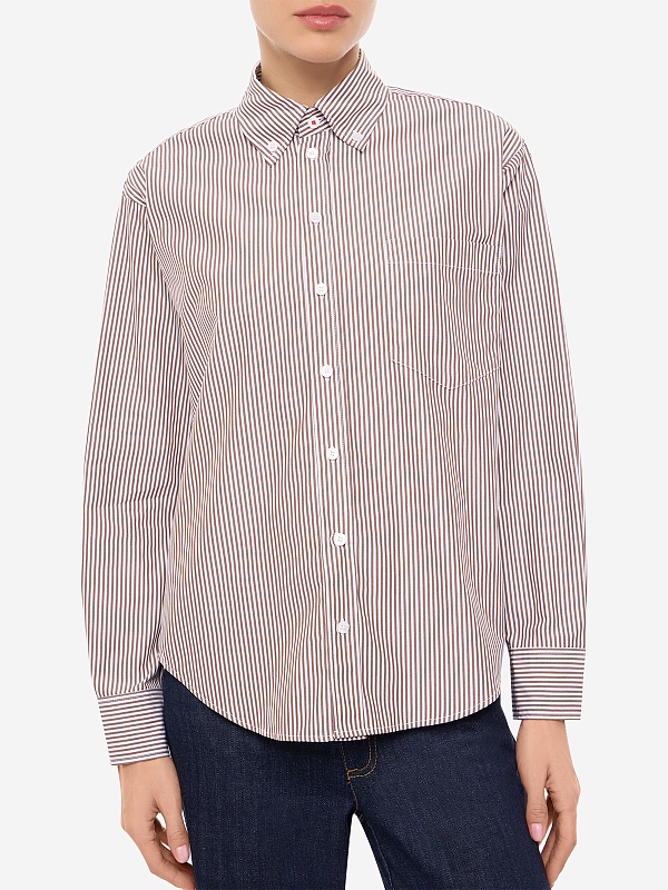 Рубашка жен MAX&CO 2626116033200 002 BROWN PINSTRIPES - 3