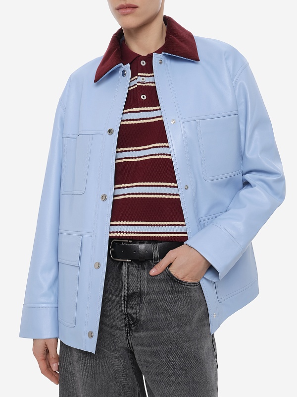 Куртка кожаная жен Burka an-2436 Голубой - 3