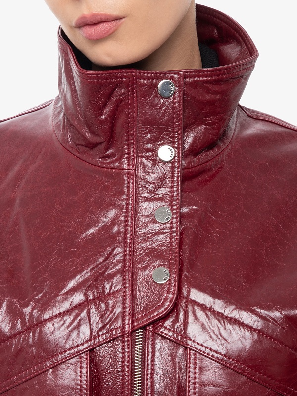 Куртка кожаная жен Burka an-2427 Малиновый - 4
