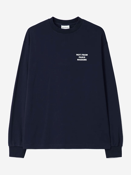 Футболка с длинным рукавом муж Drôle de Monsieur I-TS286-CO002-NY NAVY - 0