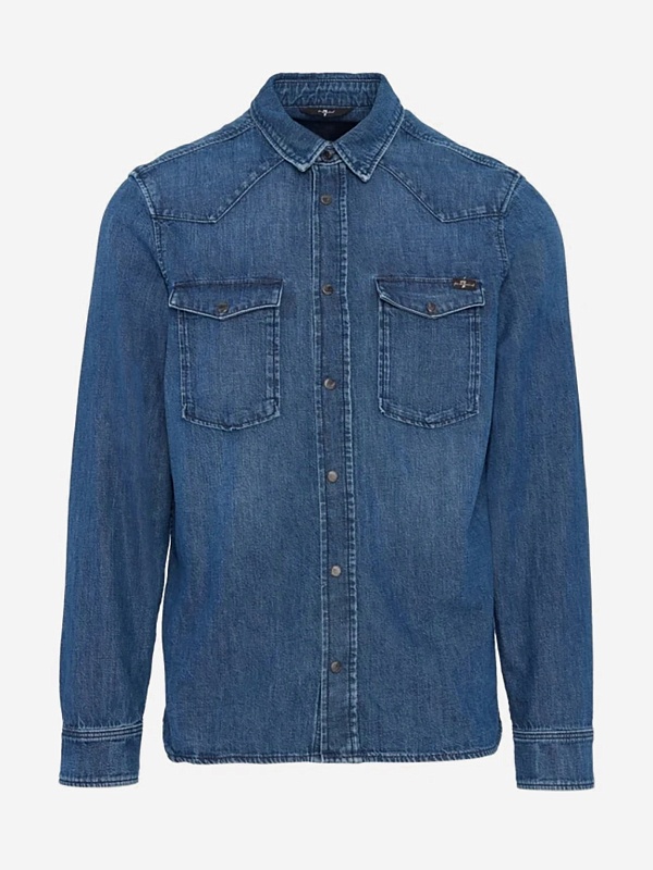 Рубашка муж 7 For All Mankind JS6MC210EX MID BLUE - 5