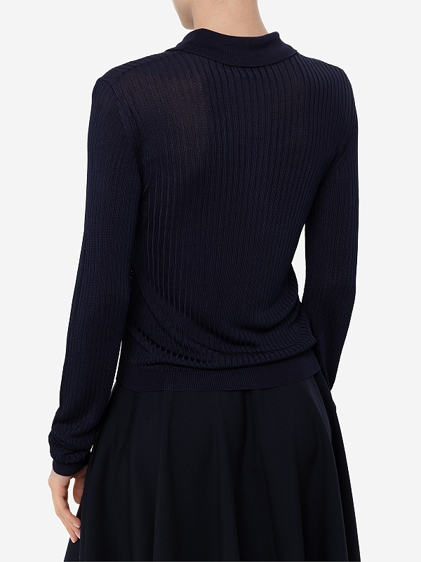 Поло с длинным рукавом жен Officine Generale W24WKNT321 DARK NAVY - 4