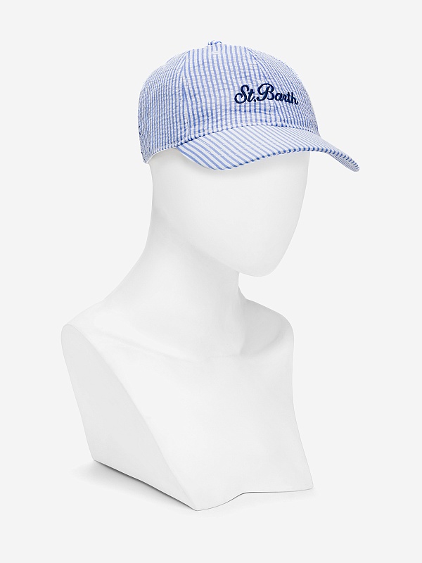 Кепка жен MC2 Saint Barth BASB0007 01058H SEERSUCKER STRIPES 31 EMB - 3