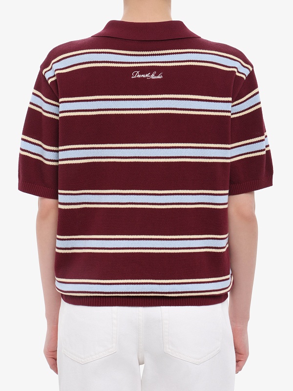 Поло жен DUNST UDSW6B122D2 BURGUNDY / SKY BLUE - 4