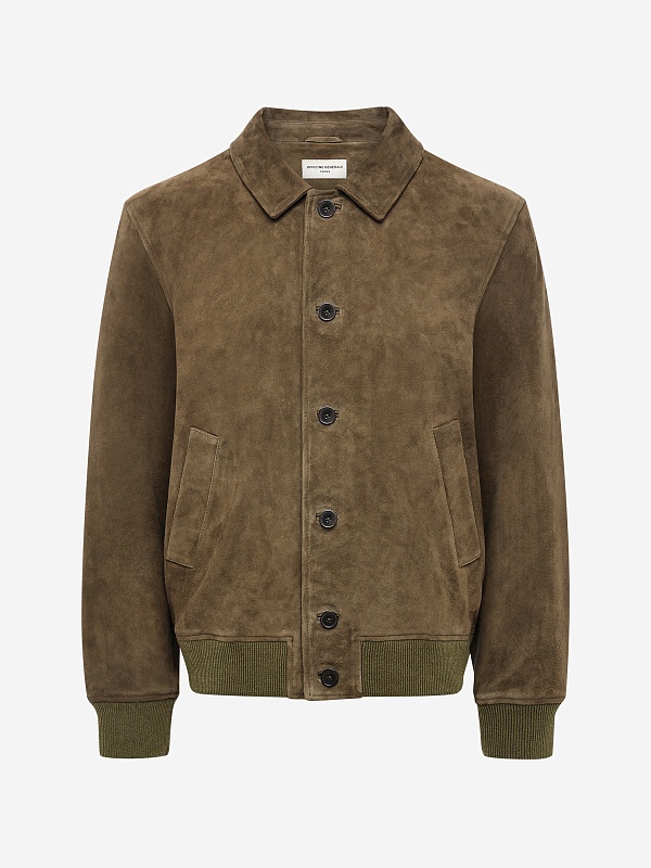 Куртка кожаная муж Officine Generale W25MLTR553 OLIVE - 4