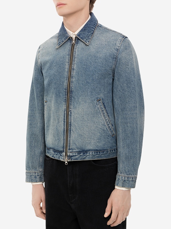Куртка джинсовая муж Tonywack BE12DJ05 WASHED MID BLUE - 3