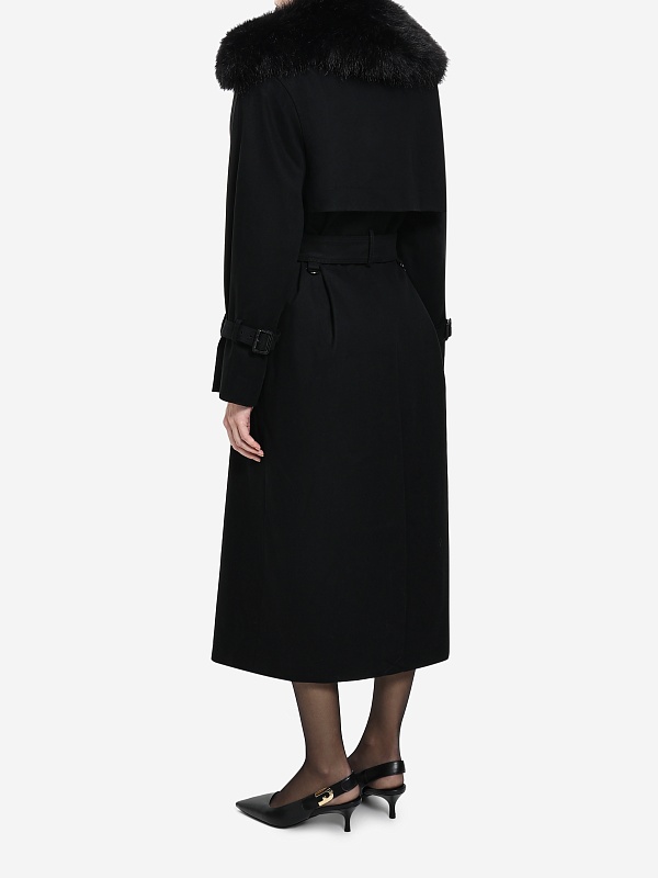 Плащ жен Self-Portrait AW25-036CT-B BLACK - 3