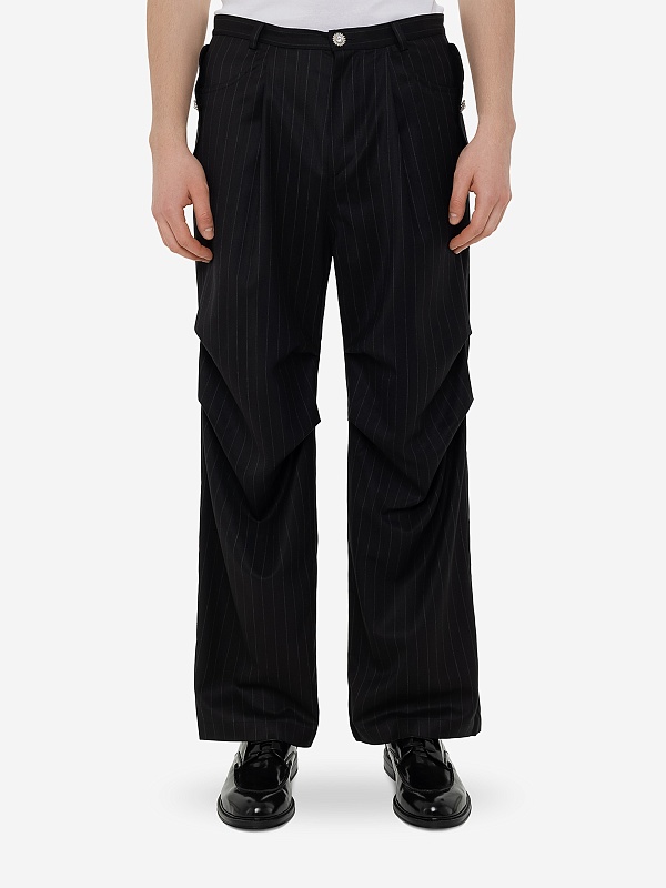 Брюки муж Bluemarble PA59 WO22B24 GRE Black/Grey pinstripes - 3