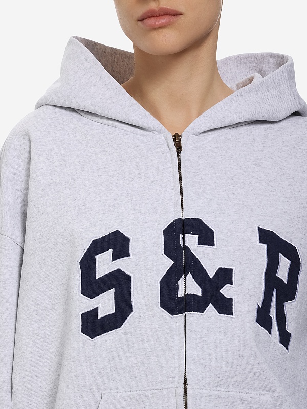 Толстовка на молнии муж Sporty & Rich ST08864082GY03 Heather Gray - 4