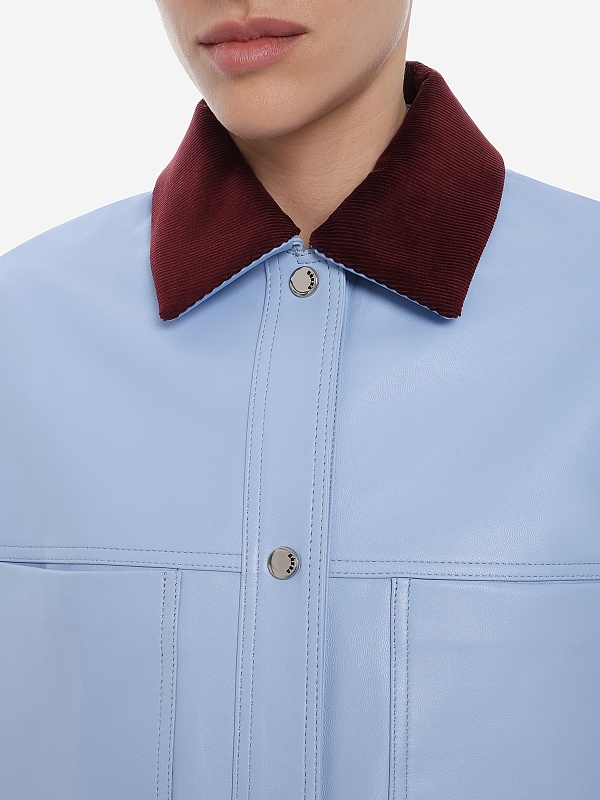 Куртка кожаная жен Burka an-2436 Голубой - 6