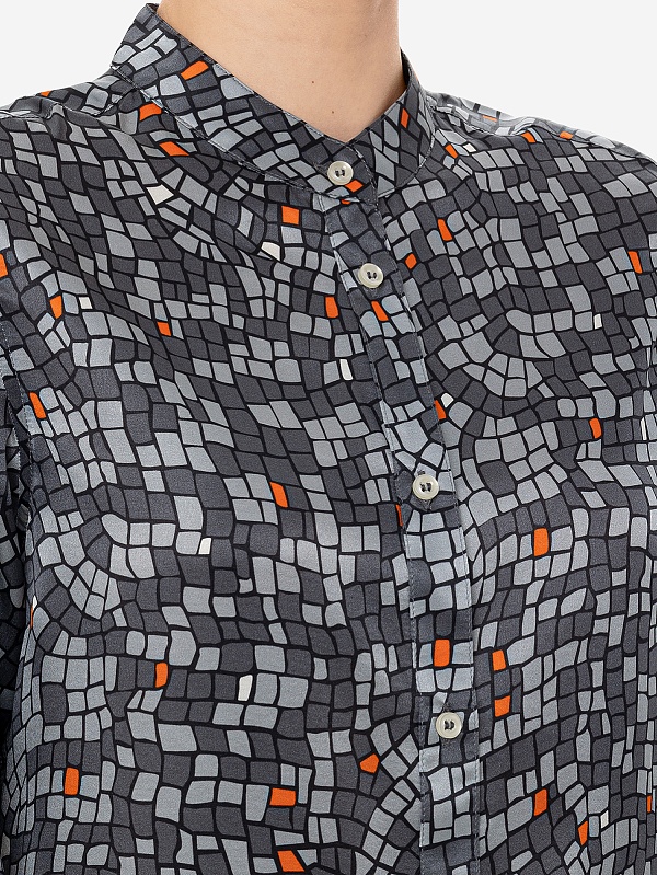 Блуза жен Officine Generale S24WSHI023 MDGREY/DKGREY/ORANGE - 5